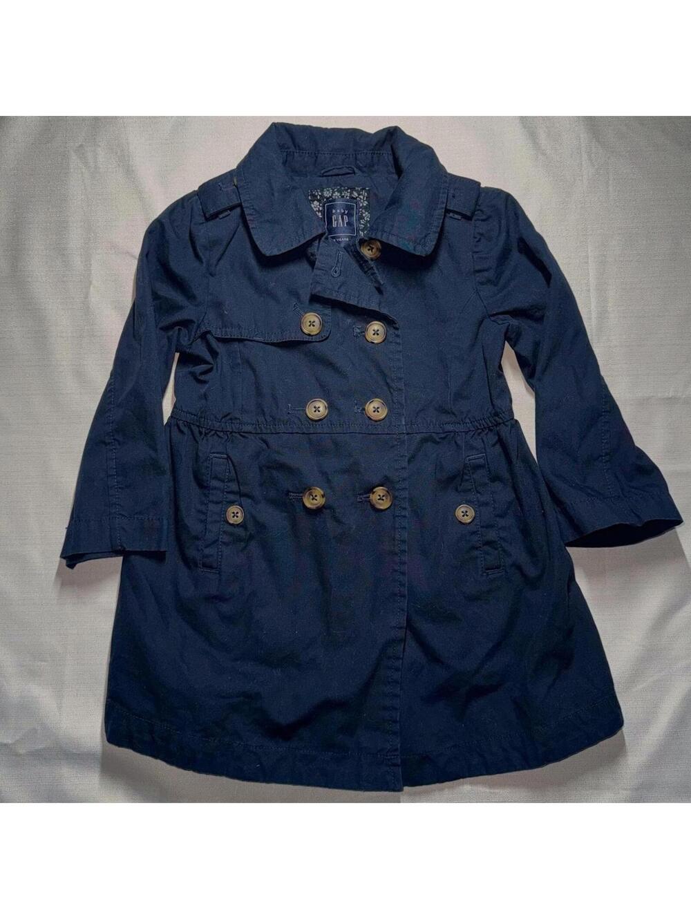 Girls 3T Peacoat Gap Kids Navy Dress Coat Church Wedding Easter‎ Button Dressy